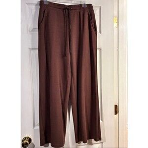 French Laundry Drawstring Wide Leg Leisure Pants Chocolate Brown Size Medium